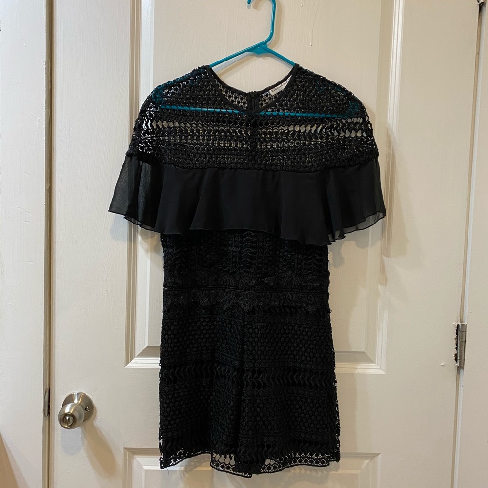 Karina Grimaldi Black Lace with ruffle Romper